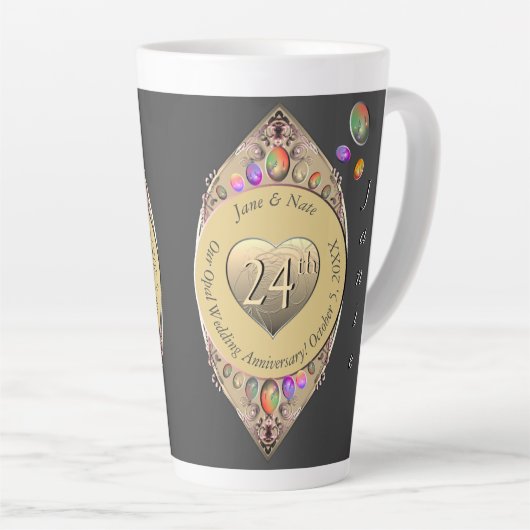 Tasse Latte 24e anniversaire du Mariage Opal Bouteille d'eau (Angle droit)