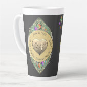 Tasse Latte 24e anniversaire du Mariage OpalServiette (Angle gauche)