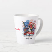Tasse Latte 250th Celebration US Independence Day 1776 - 2026 (Angle droit)