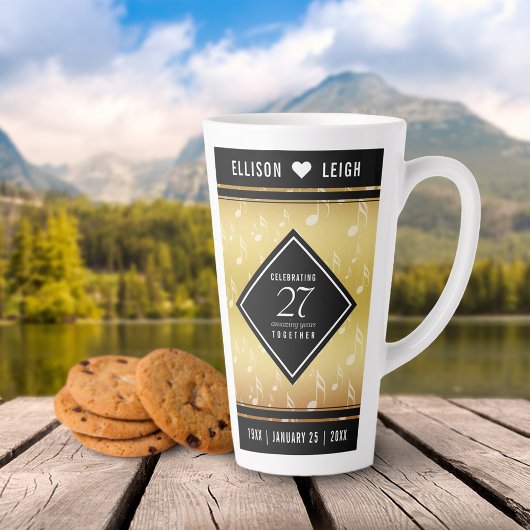 Tasse Latte 27e anniversaire du Mariage de musique