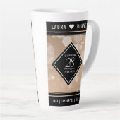 Tasse Latte 28e anniversaire du Mariage de lin élégant (Angle droit)