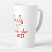 Tasse Latte 2 Corinthiens 9:15 Merci à Dieu Ecriture (Angle droit)