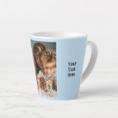 Tasse Latte 2 photo ajouter du texte blanc bleu (Angle droit)