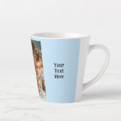 Tasse Latte 2 photo ajouter du texte blanc bleu (Droite)