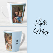 Tasse Latte 2 photo ajouter du texte blanc bleu