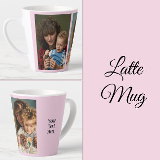 Tasse Latte 2 photo ajouter du texte blanc rose