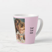 Tasse Latte 2 photo ajouter du texte blanc rose (Angle droit)