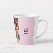 Tasse Latte 2 photo ajouter du texte blanc rose (Droite)