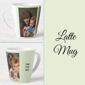 Tasse Latte 2 photo ajouter du texte blanc vert