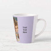 Tasse Latte 2 photo ajouter du texte blanc violet (Droite)