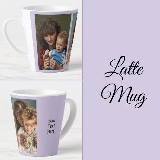 Tasse Latte 2 photo ajouter du texte blanc violet