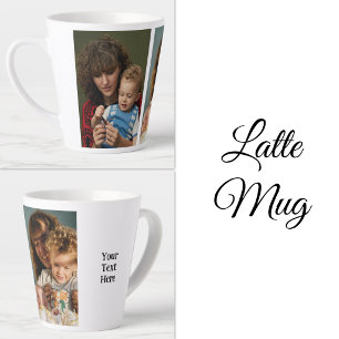 Tasse Latte 2 photo ajouter texte blanc noir