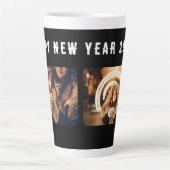 Tasse Latte 2 Photo Collage Black Happy New Year 2023 (Devant)