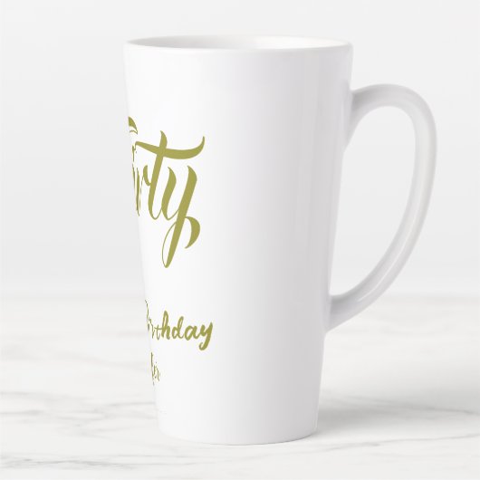 Tasse Latte 30th birthday add name date year gold template thi (Droite)