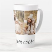 Tasse Latte 3 Collage photo Meilleure maman jamais (Angle droit)