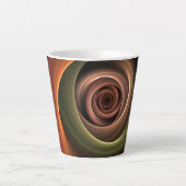 Tasse Latte 3D Spirale Abstraite couleurs chaudes Art fractal (Devant)