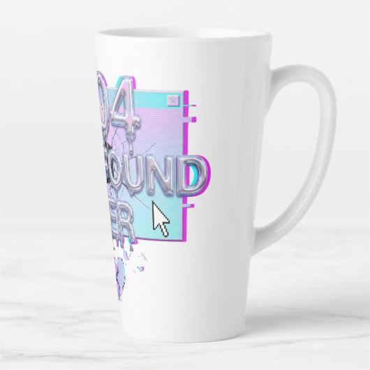 Tasse Latte 404 Introuvable Son Bug Y2K Drôle Séparation Célib (Droite)