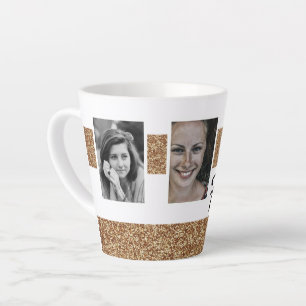 Tasse Latte 40 ans et Fabuleux Paillettes Dorées 2 Photo 40e A
