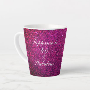 Tasse Latte 40 Et Fabuleux Anniversaire Rose Purple Parties sc