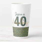 Tasse Latte 40 et fabuleux Vert et Or Personnalisé (Devant)