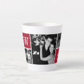 Tasse Latte 4 Galerie de photos Monogramme rouge (Devant)