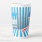 Tasse Latte 4 juillet États-Unis Drapeau Coeur Drapeau Feu d'a (Devant)