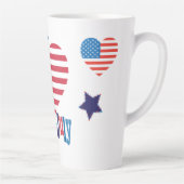 Tasse Latte 4 juillet États-Unis Drapeau Coeur Drapeau Feu d'a (Droite)