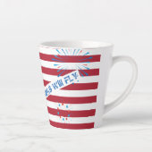 Tasse Latte 4 juillet États-Unis Drapeau de coeur Drapeau Feu  (Droite)