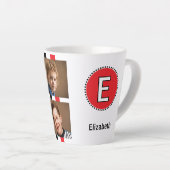 Tasse Latte 4 nom initial photo noir rouge (Angle droit)