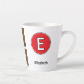 Tasse Latte 4 nom initial photo noir rouge (Droite)