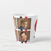 Tasse Latte 4 nom initial photo noir rouge (Devant)