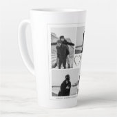 Tasse Latte 4 Photo Collage Mariage Anniversaire Nom et date (Angle gauche)