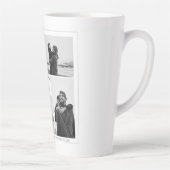 Tasse Latte 4 Photo Collage Mariage Anniversaire Nom et date (Droite)