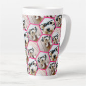 Tasse Latte 4 Photo Collage - motif hexagone funky (Angle droit)