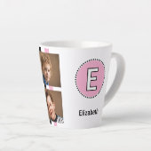 Tasse Latte 4 photo nom initial noir rose (Angle droit)