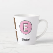 Tasse Latte 4 photo nom initial noir rose (Droite)