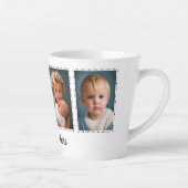 Tasse Latte 4 photos ajouter texte blanc noir (Droite)