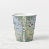 Tasse Latte 4e anniversaire du Mariage Floral (Devant)