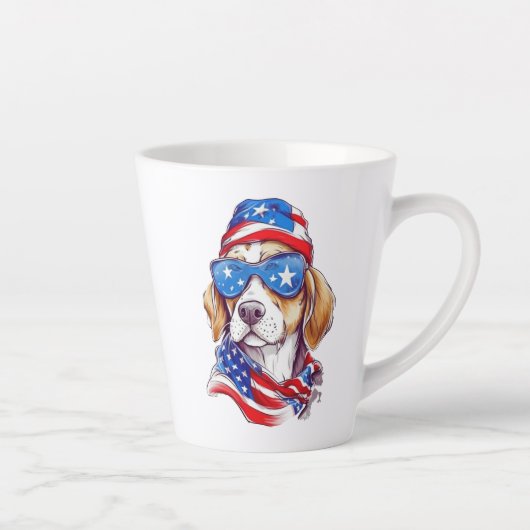 Tasse Latte 4th Of July Dog Sublimation-66361 (Droite)