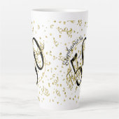 Tasse Latte 50 et fabuleuse fête d'anniversaire Black/Gold Fun (Devant)