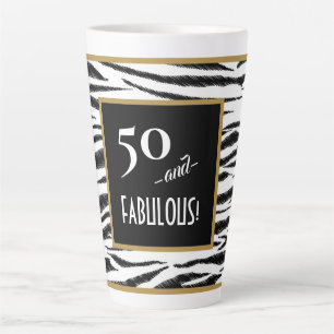 Tasse Latte 50 et FABULEUX ! 50e anniversaire de Retro Zebra S