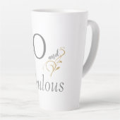 Tasse Latte 50 et fabuleux Gris & Gold Script 50e anniversaire (Angle droit)