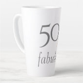 Tasse Latte 50 et fabuleux Gris & Gold Script 50e anniversaire (Angle gauche)