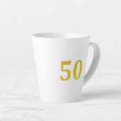 Tasse Latte 50e anniversaire 50 Cinquante cinquantième or Part (Angle droit)