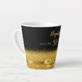 Tasse Latte 50e anniversaire arc en or noir (Angle gauche)