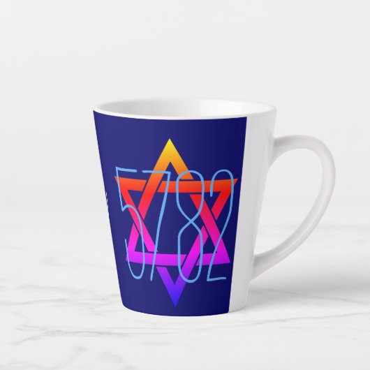 Tasse Latte 5782 Monogramme du Nouvel An juif (Droite)