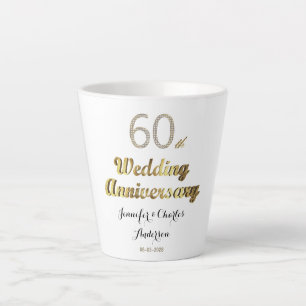 Tasse Latte 60e anniversaire Mariage Mariage de diamant Latte
