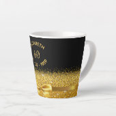 Tasse Latte 60e anniversaire noir or arc (Angle droit)
