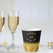 Tasse Latte 60e anniversaire noir or arc