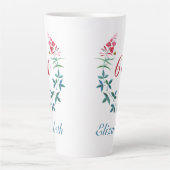 Tasse Latte 60e anniversaire Personnalisé rose floral féminin (Devant)